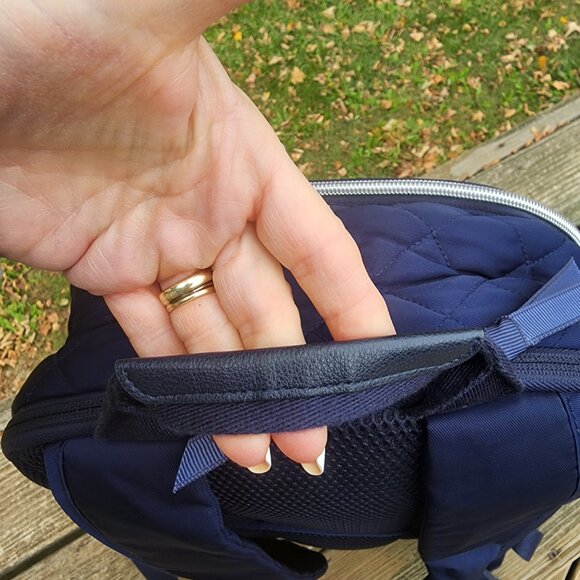 Vera Bradley quilted blue backpack for a laptop